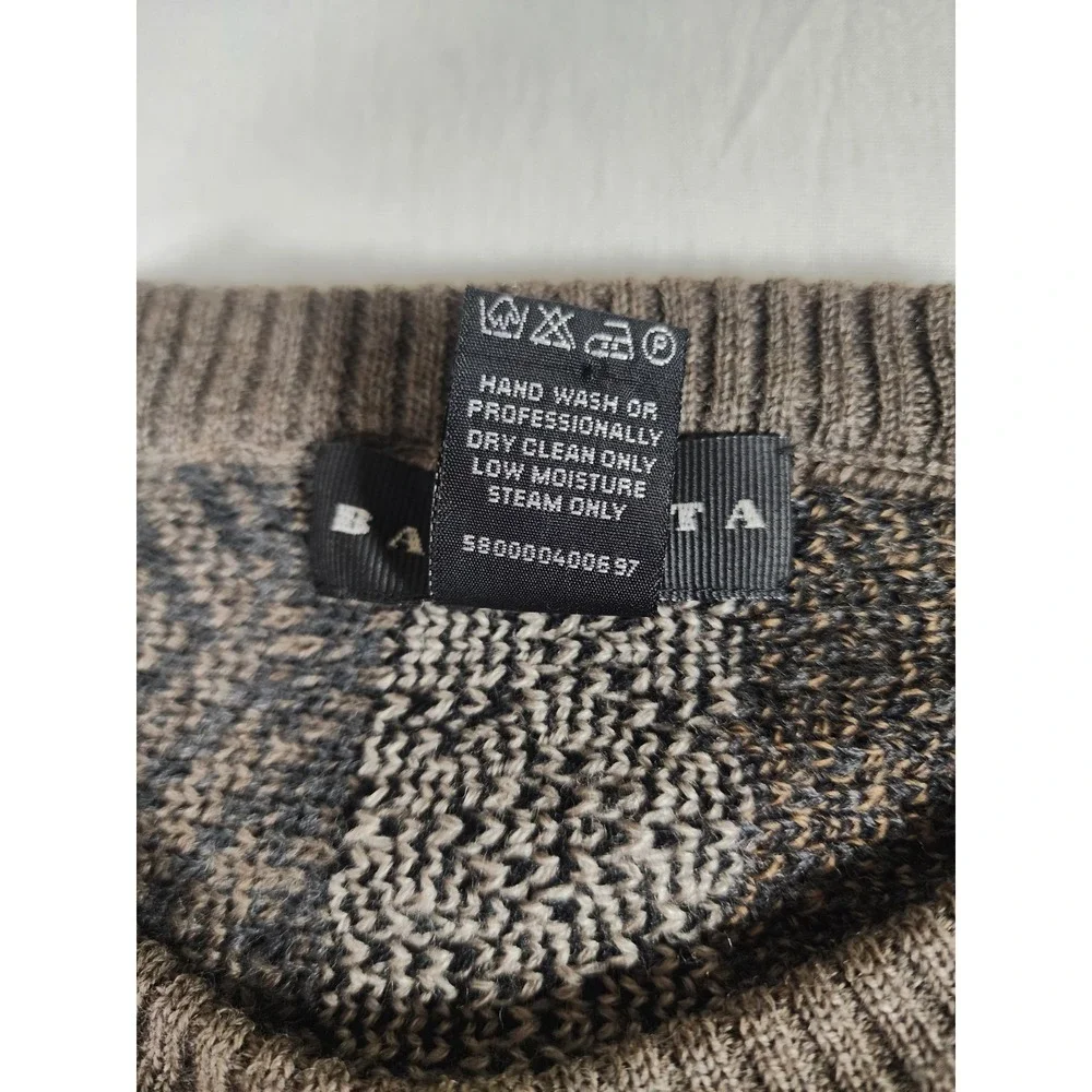 Baracuta Mens XXL Merino Wool Sweater‎ Abstract Grandpacore Crosby Coogi Style